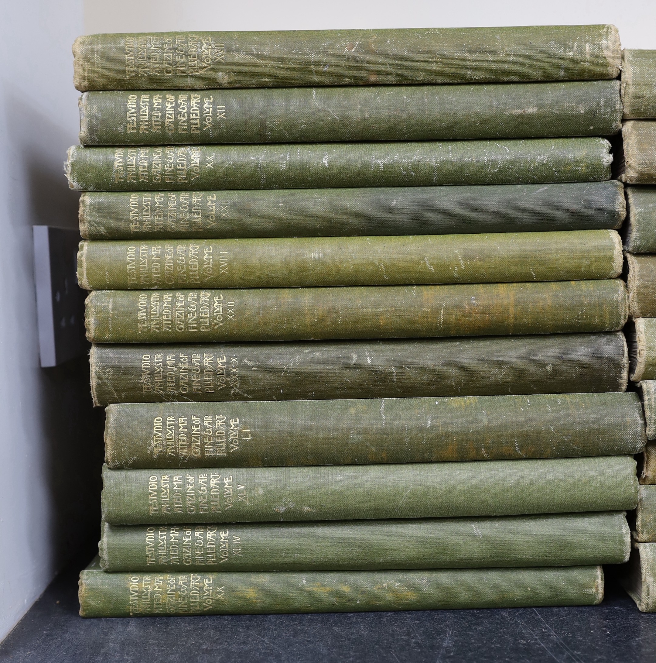 The Studio - the following bound vols (publisher's cloth): 12, 17, 18, 20 - 22, 25, 29, 30, 33-37, 39, 44, 45 and 51 (1898-1911); together with loose monthly issues (original wrappers): 1906-1956, 72 various